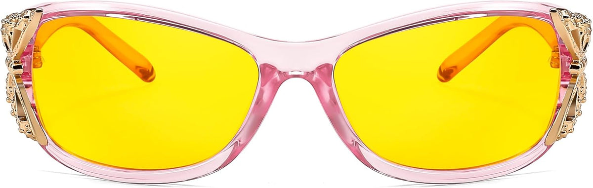ÉÌƷͼƬ 17 | B081YY5RM3 | FEISEDY Classic Womens Night Glasses Driving Anti Glare Wrap Around Yellow Sunglasses B2548