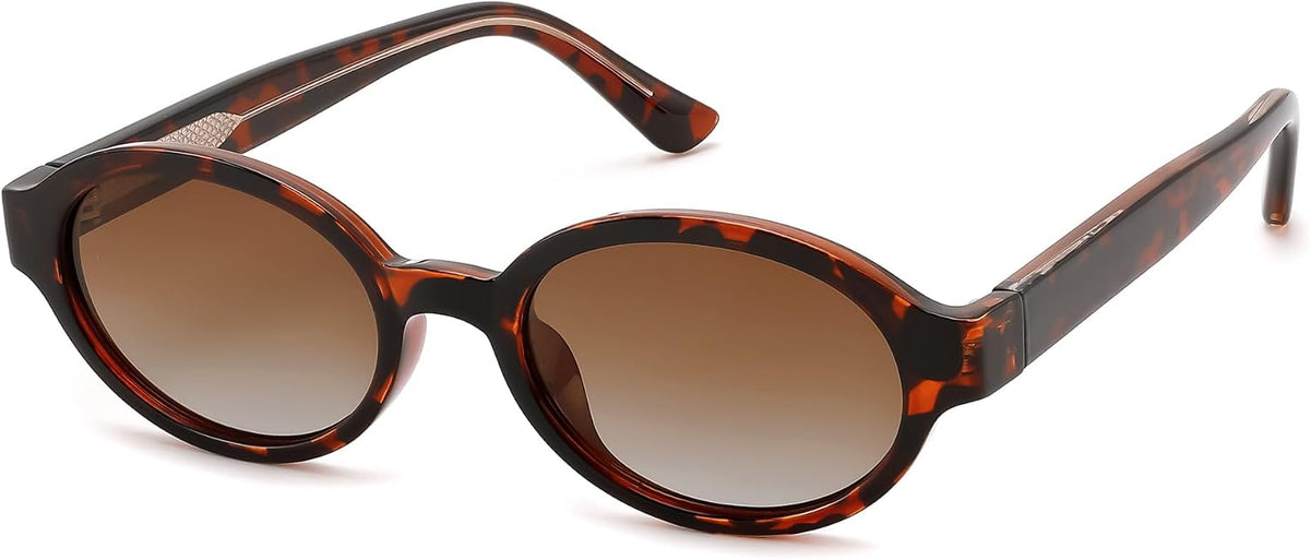 Leopard & Gradient Brown / 52 Millimeters | B0H1WG72VY | FEISEDY Retro Oval Y2K Polarized Sunglasses for Women Men B0442