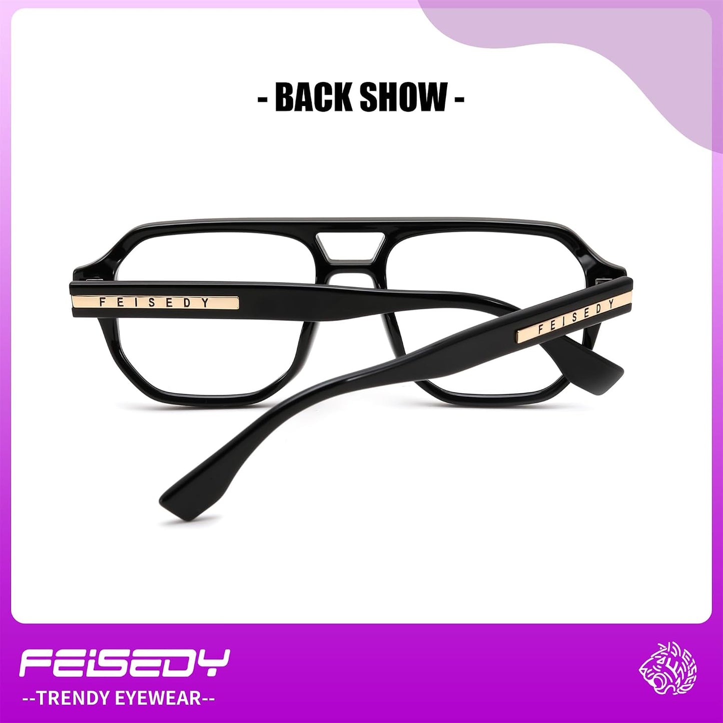 商品图片 38 | B0FHKFDMDZ | FEISEDY Aviator Blue Light Glasses for Men Women, Retro 70s Style Design TR90 Anti Glare Digital Eyestrain & Daily Wear B0284