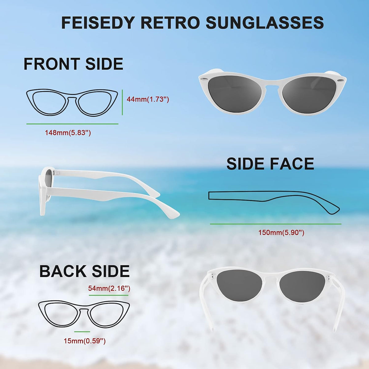 ÉÌƷͼƬ 31 | B08B8G5GR9 | FEISEDY Retro Cat Eye Sunglasses Women Men Vintage Small Cateye UV400 Sunglasses B2617