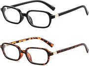 Black and Tortoise / 53 Millimeters | B0F1CXB3P2 | FEISEDY Fashion Rectangular Blue Light Glasses for Women Retro Small Frames Vintage Trendy 90s Square Eyeglasses B0255
