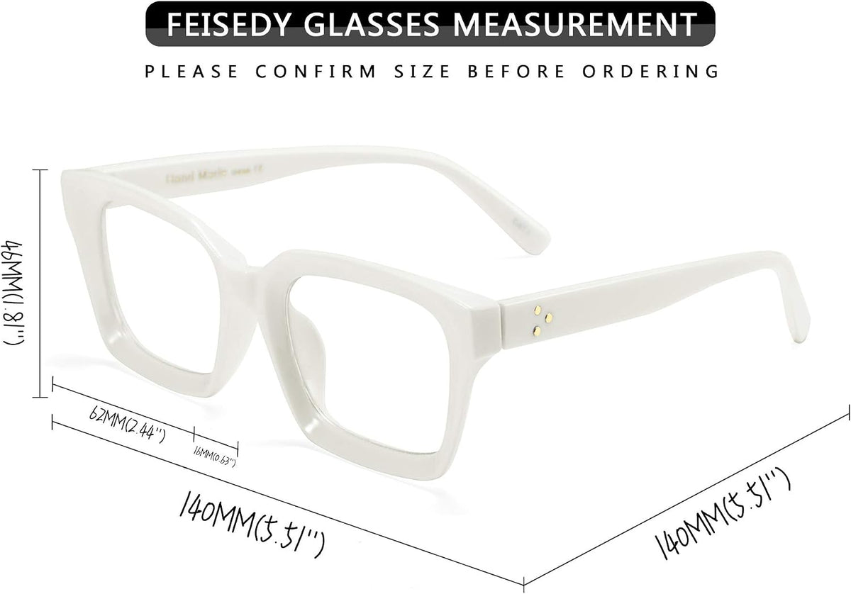 ÉÌƷͼƬ 20 | B082SGFPVF | FEISEDY Glasses Frame Womens, Square Thick Eyeglasses Frame, Classic Eyewear for Men B2461