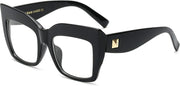 Black / 51 Millimeters | B07N5J9CF4 | FEISEDY Square Oversized Glasses Frame Eyewear Women B2475