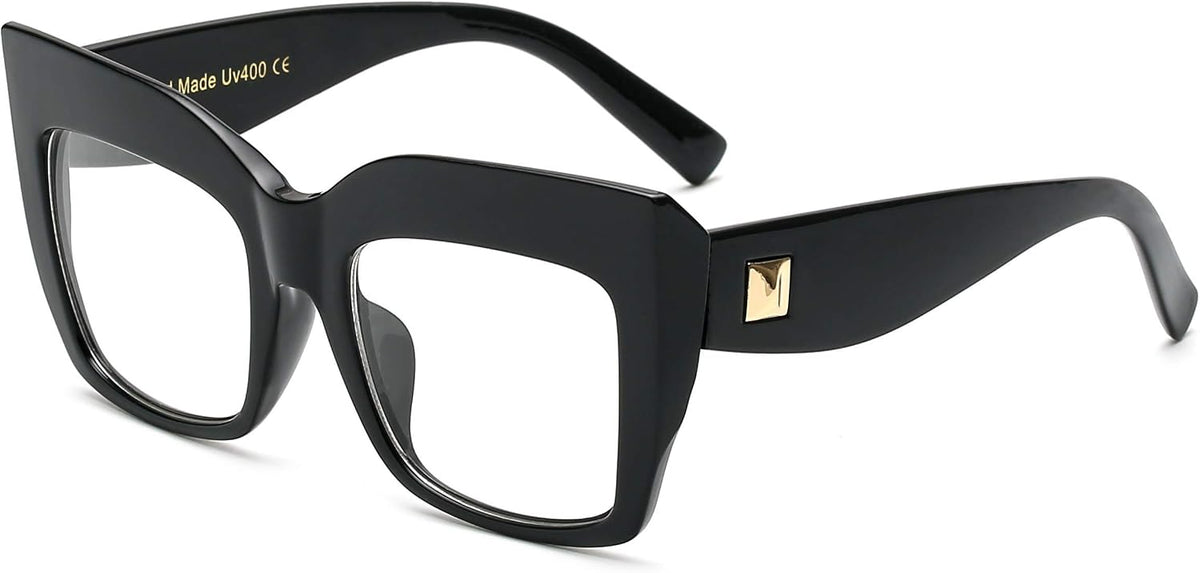 Black / 51 Millimeters | B07N5J9CF4 | FEISEDY Square Oversized Glasses Frame Eyewear Women B2475