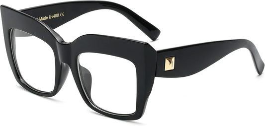 Black / 51 Millimeters | B07N5J9CF4 | FEISEDY Square Oversized Glasses Frame Eyewear Women B2475