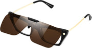 ÉÌƷͼƬ 17 | B0FX3Q74X7 | FEISEDY Clip-on Flip Up Rimless One Piece Sunglasses for Glasses TAC Lenses B0345