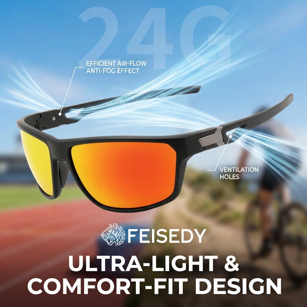 ÉÌƷͼƬ 22 | B0GZTNR5BZ | FEISEDY Sport Sunglasses Polarized UV400 Protection for Men Women B1389