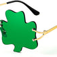 Clover | B0BNBK8J7R | FEISEDY St. Patrick's Day Irish Shamrock Sunglasses Lucky Green Leprechaun Costume Eyeglasses for Women Men B2369