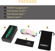 ÉÌƷͼƬ 43 | B0B1V45SXC | FEISEDY Y2K Futuristic Sunglasses Women Men Rimless One Piece Miorred B2927