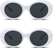 ÉÌƷͼƬ 79 | B074H8KFSZ | FEISEDY Sunglasses White Oval Clout Goggles for Women Men Retro Round Trendy Rimmed Clueless Costume Frame B2253