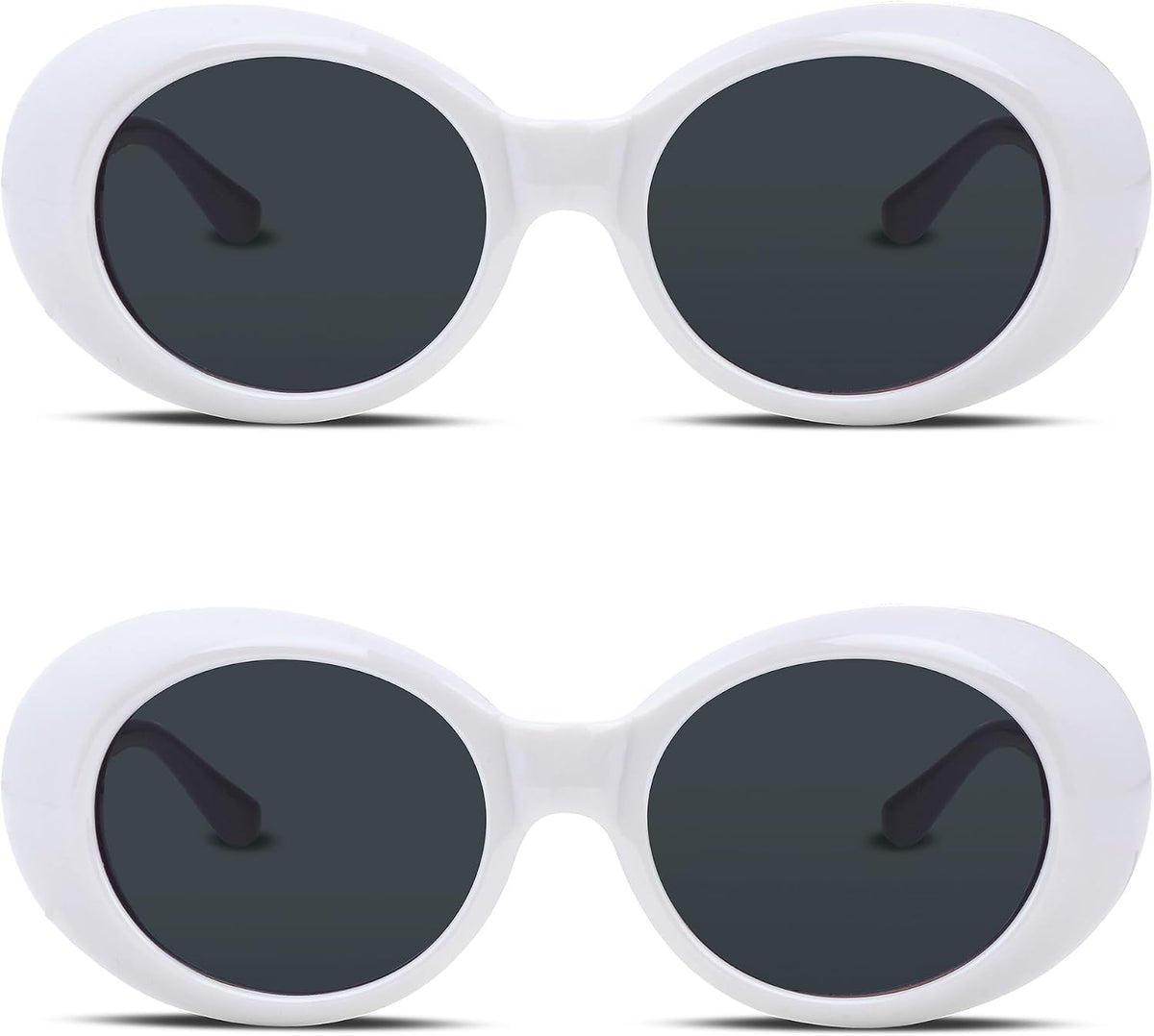 ÉÌƷͼƬ 79 | B074H8KFSZ | FEISEDY Sunglasses White Oval Clout Goggles for Women Men Retro Round Trendy Rimmed Clueless Costume Frame B2253