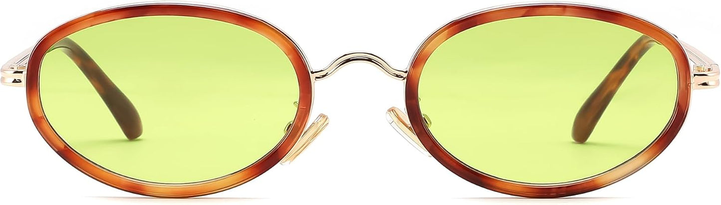 商品图片 32 | B0H2XM1HNJ | FEISEDY 90s Retro Oval Cat Eye Sunglasses UV400 Small Face B0450