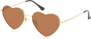 004 Gold Frame/Brown Lens / 54 Millimeters | B0BP6JCXNR | FEISEDY Polarized Heart Sunglasses Women Men Metal Frame Cute Lovely Glasses UV400 Protection B2375
