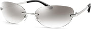 002 Silver Frame | Clear Silver Lens / 62 Millimeters | B0BZP9BCDM | FEISEDY Trendy Rimless Oval Sunglasses for Women Men Retro 90s Eyewear Frame Y2K Glasses B2393
