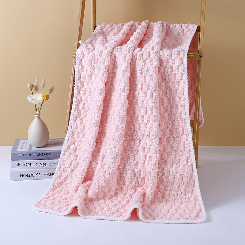 Default Title | B0GDWM1LGX | Soft & Absorbent Bath Towels for Bathroom, Large 55x27.5 Inch Cloud Velvet Border Bath Towel, Ideal for Home Use