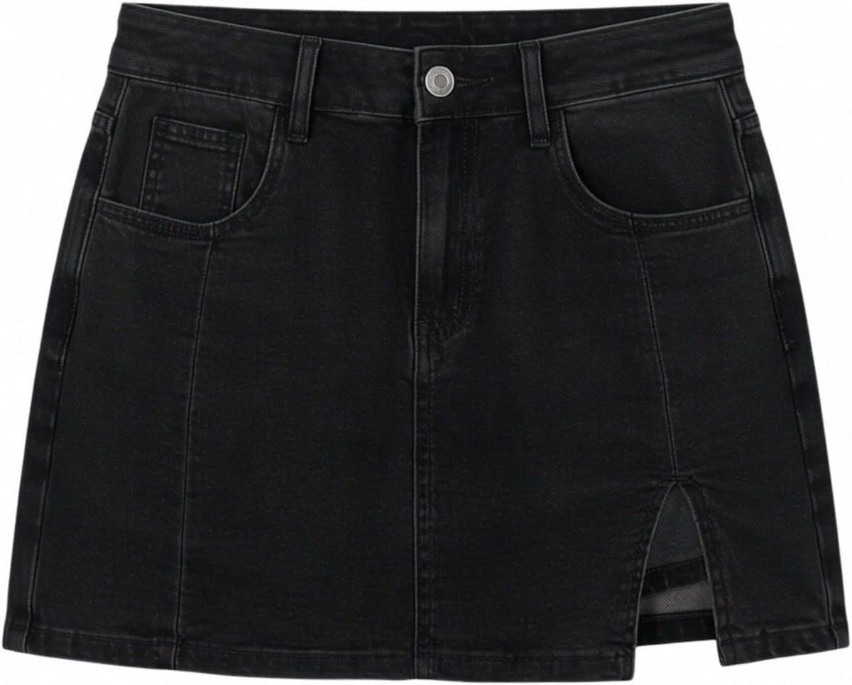 商品图片 9 | B0H3F3CKFP | Women's Sexy Streetwear Denim Skirt, Figure-Hugging A-Line Cut Jean Skirt with Pockets Casual Outfits Highwaisted Fashion