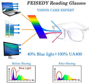 ÉÌƷͼƬ 27 | B07Z19XLDT | FEISEDY Vintage Reading Blue Light Blocking Glasses Women Men Reader Spring Hinge Glasses B2519