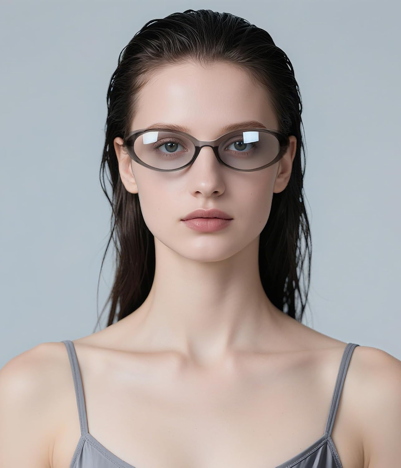商品图片 2 | B0F6MW26L2 | FEISEDY Oval Blue Light Glasses for Woman Vintage Small Face Lightweight Eyeglasses Retro Nerd Y2K Frame B0290