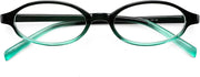 Transparent Green / 47 Millimeters | B0DKNKB631 | FEISEDY Y2K Retro Oval Nerd Blue Light Glasses for Women B0258