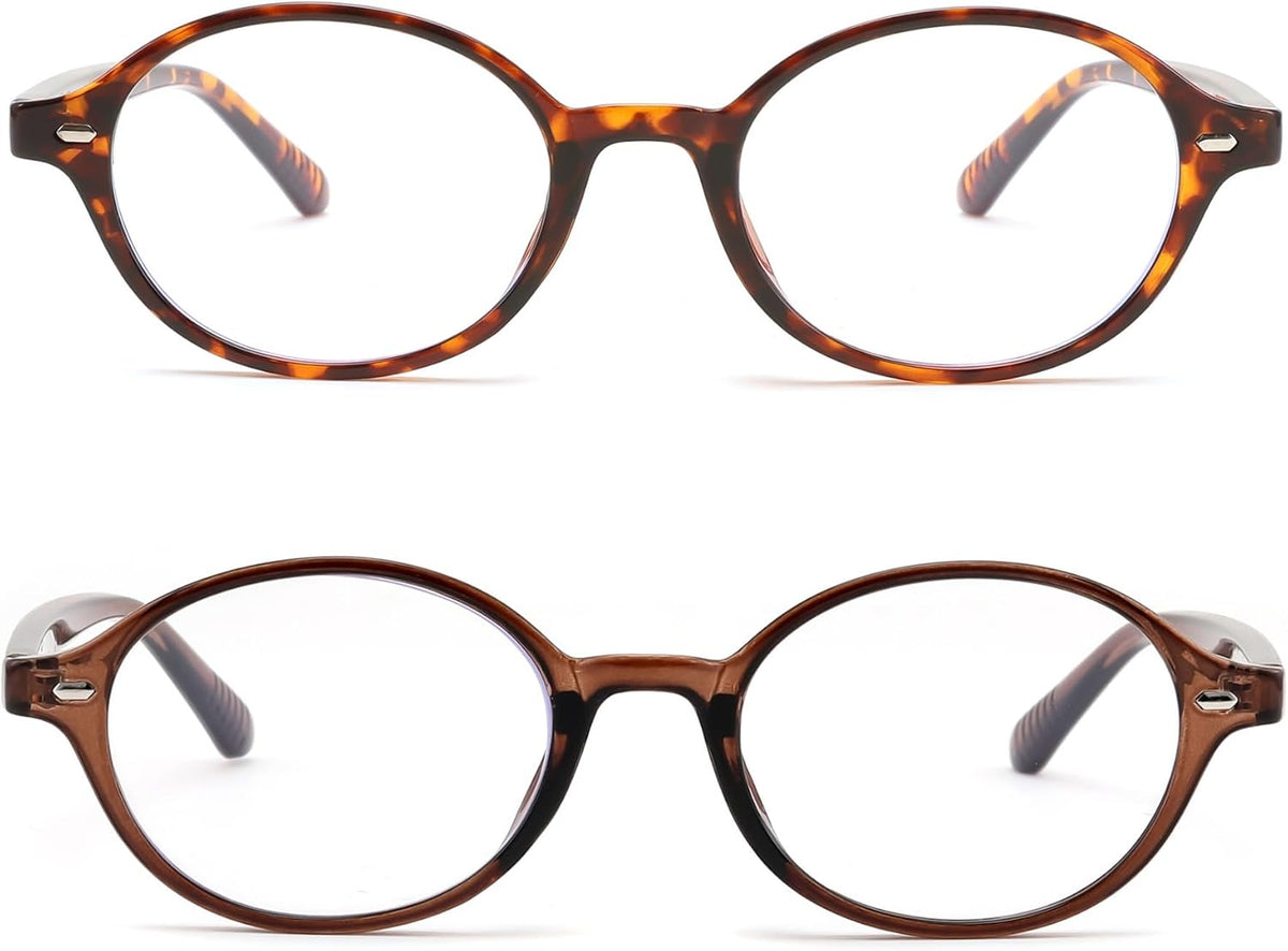 Tortoise&deep Tea / 47 Millimeters | B0F3XFLRLR | FEISEDY Vintage Oval Blue Light Glasses for Women Men Stylish Lightweight 90s Eyeglasses Fake Nerd Y2k Eyewear Frame B0242