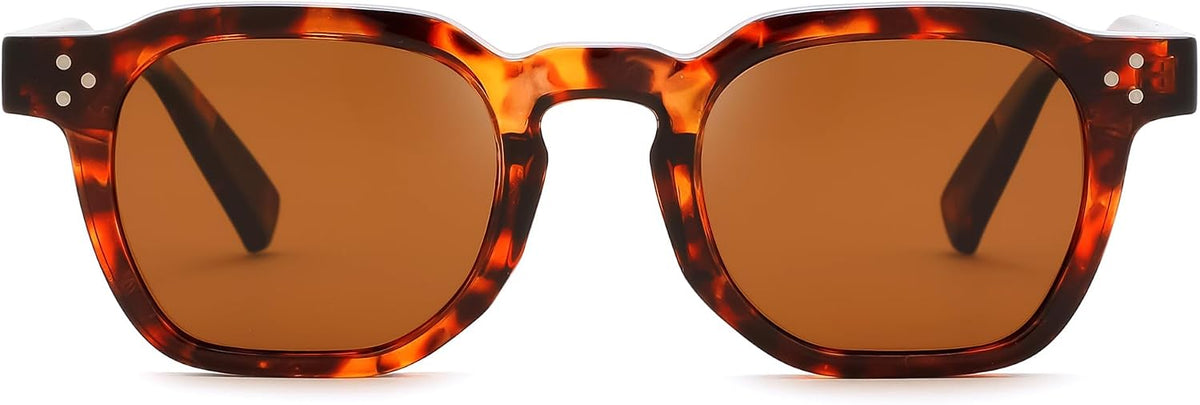 Tortoise Frame Brown Lens / 45 Millimeters | B0H83DDYCS | FEISEDY Retro Thick Polarized Square Sunglasses for Women Men B0458