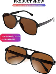 ÉÌƷͼƬ 117 | B0CB543WBD | FEISEDY Vintage Retro 70s Plastic Aviator Sunglasses Women Men Classic Large Squared Frame B2751