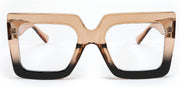 Brown / 50 Millimeters | B0BZRVSNXT | FEISEDY Fashion Oversized Blue Light Glasses for Women Anti Fatigue Thick Square Computer Eyewear B2381