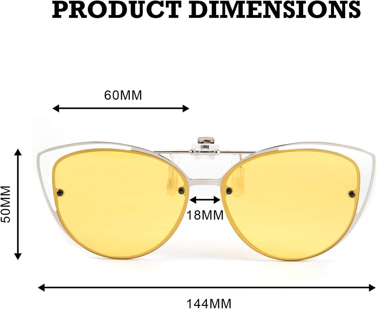 ÉÌƷͼƬ 31 | B08JBZ13MB | FEISEDY Polarized Cat Eye Flip Up Clips On Sunglasses Women Men B2670