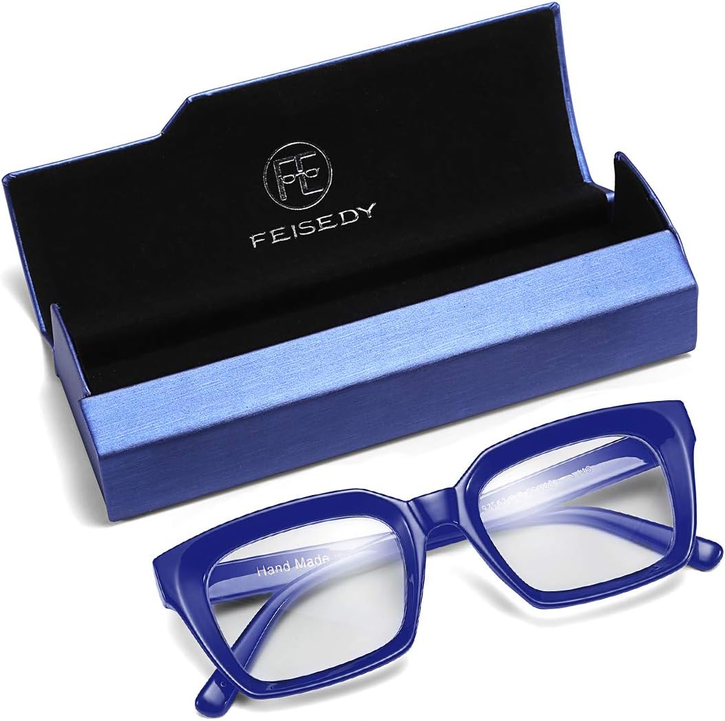 ÉÌƷͼƬ 59 | B082SGFPVF | FEISEDY Glasses Frame Womens, Square Thick Eyeglasses Frame, Classic Eyewear for Men B2461