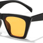 Black Frame & Orange Lens / 52 Millimeters | B0DMRX96P6 | FEISEDY Vintage Square Cat Eye Sunglasses Women Trendy Cateye Sunglasses B2473