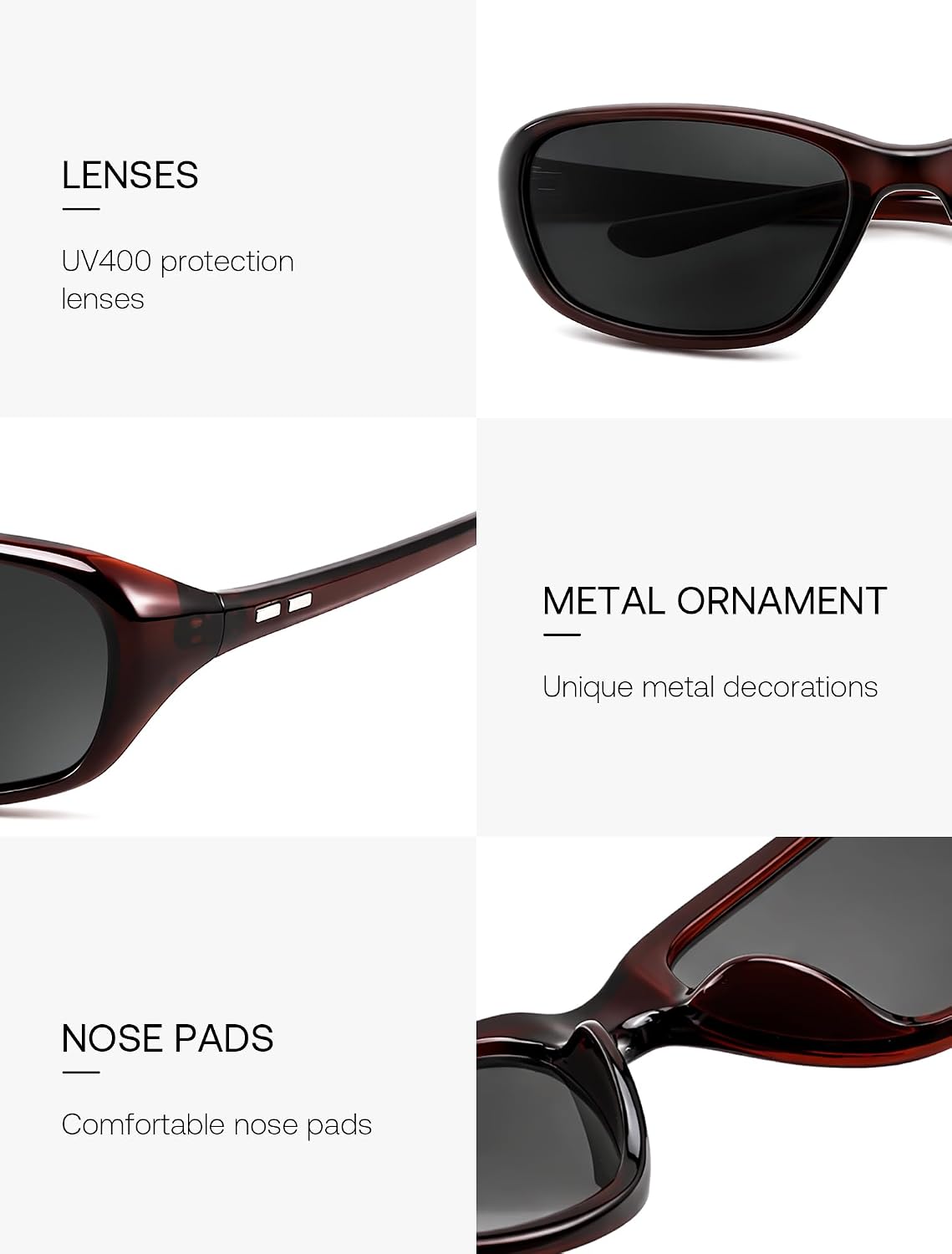 商品图片 20 | B0GLGJQXJW | FEISEDY Y2K Bug Eye Cat Eye Oval Sunglasses for Women Men B0407 | Ultra-lightweight, UV400 protection, Versatile & Chic, Petite faces