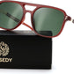 Caramel Brown Frame Green Lens / 53 Millimeters | B0H2VD2GNV | FEISEDY Retro Polarized Aviator Square Sunglasses for Women Men UV400 B0357