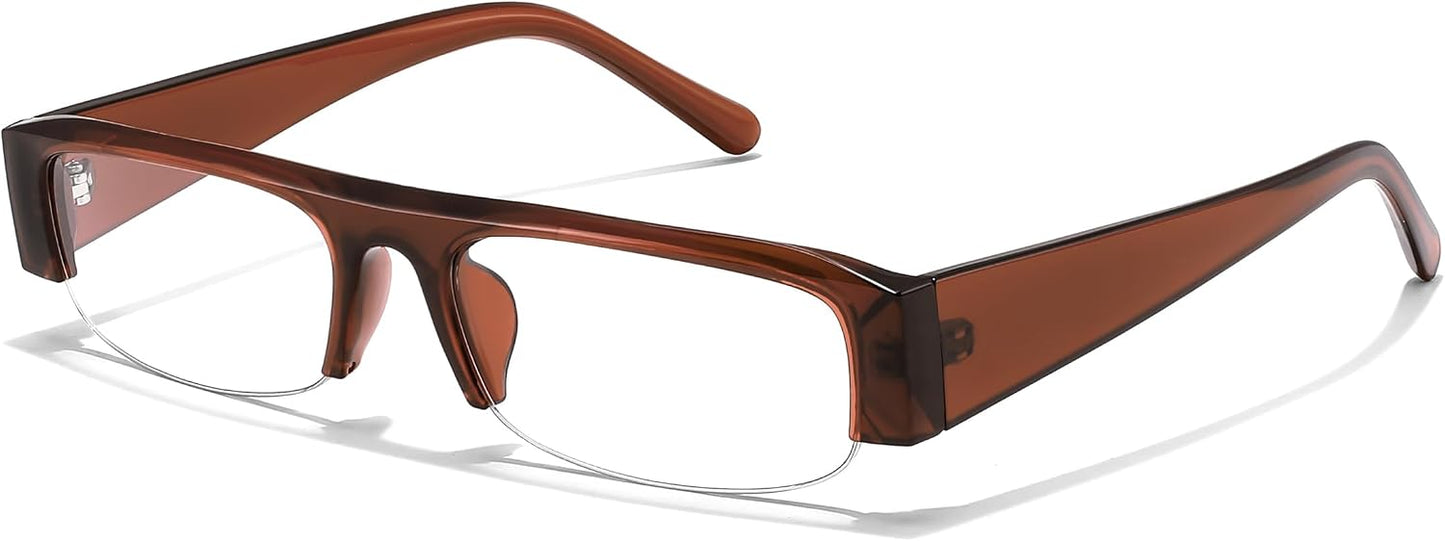 商品图片 26 | B0GY48FJF1 | FEISEDY Chic Semi Rimless Blue Light Glasses for Women B0431