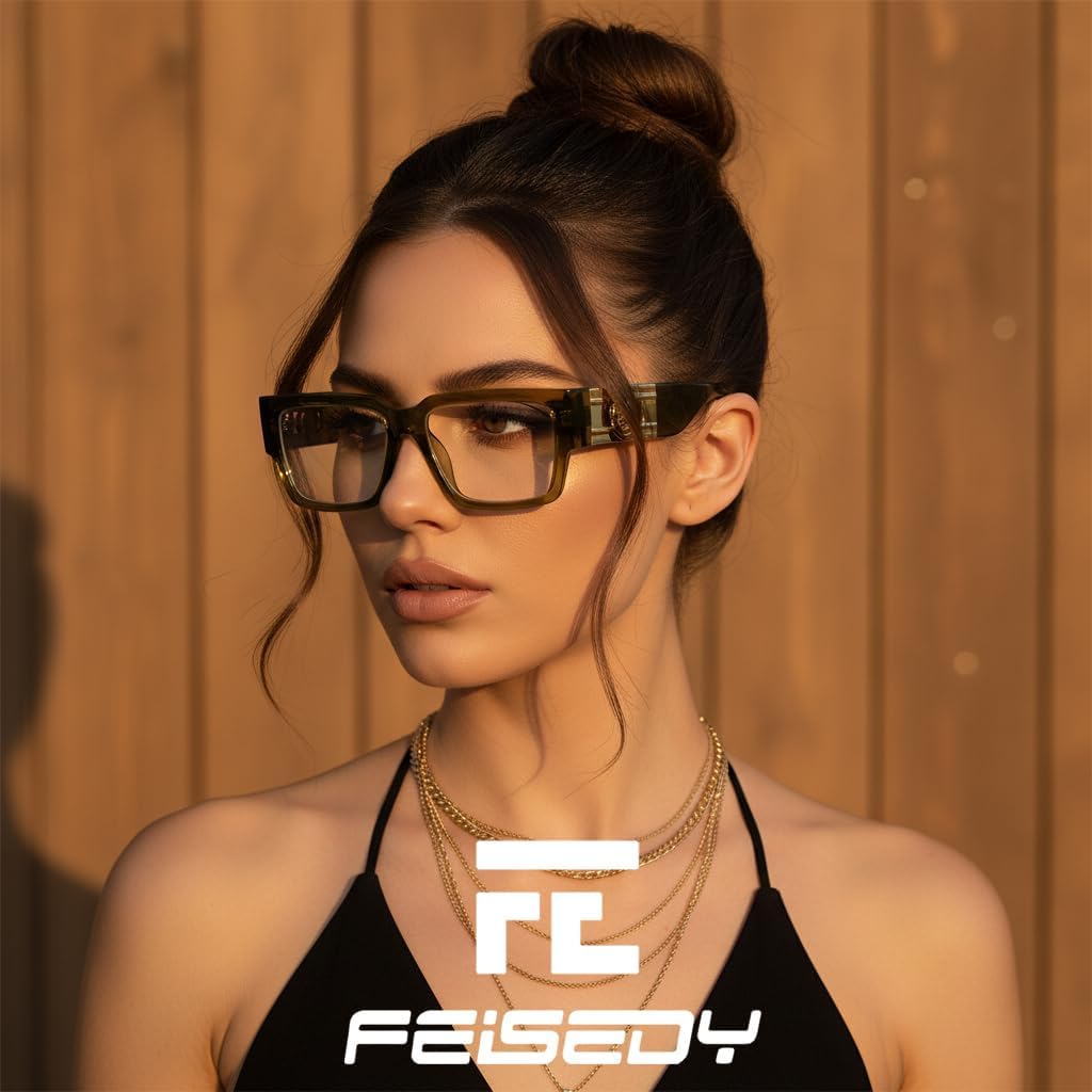 商品图片 18 | B0GQZ4LZK8 | FEISEDY Retro Trendy Rectangle Blue Light Glasses for Women Men B0365