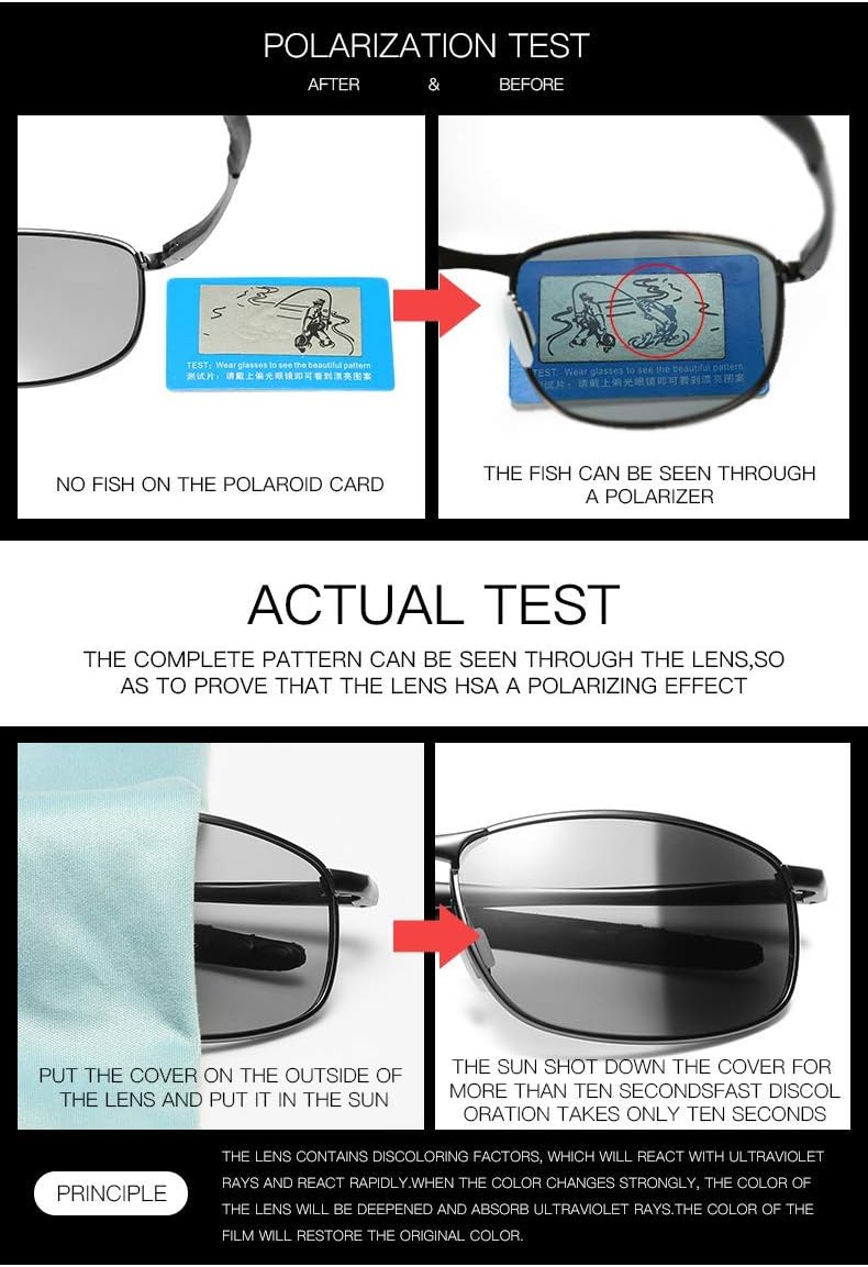 商品图片 26 | B07GSRV2H5 | FEISEDY Rectangle Polarized Square Sunglasses for Men Women B2444
