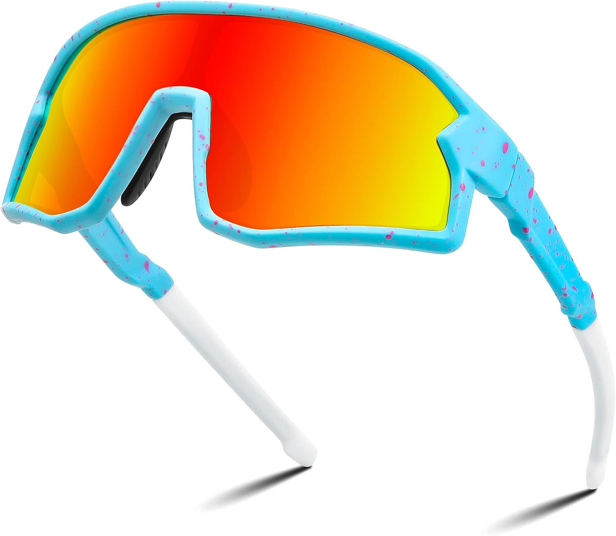 Blue Frame Red Mirrored Lens / Small | B0D73HRK54 | FEISEDY Kids Sunglasses Polarized Youth Baseball Sunglasses Sports Cycling Glasses for Boys Girls Age 4-8 B0183