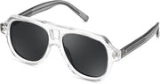 Transparent Frame & Gradient Grey Lens / 55 Millimeters | B0H1W9Y5M1 | FEISEDY Retro Aviator Polarized Sunglasses Men Women Trendy Square B0433