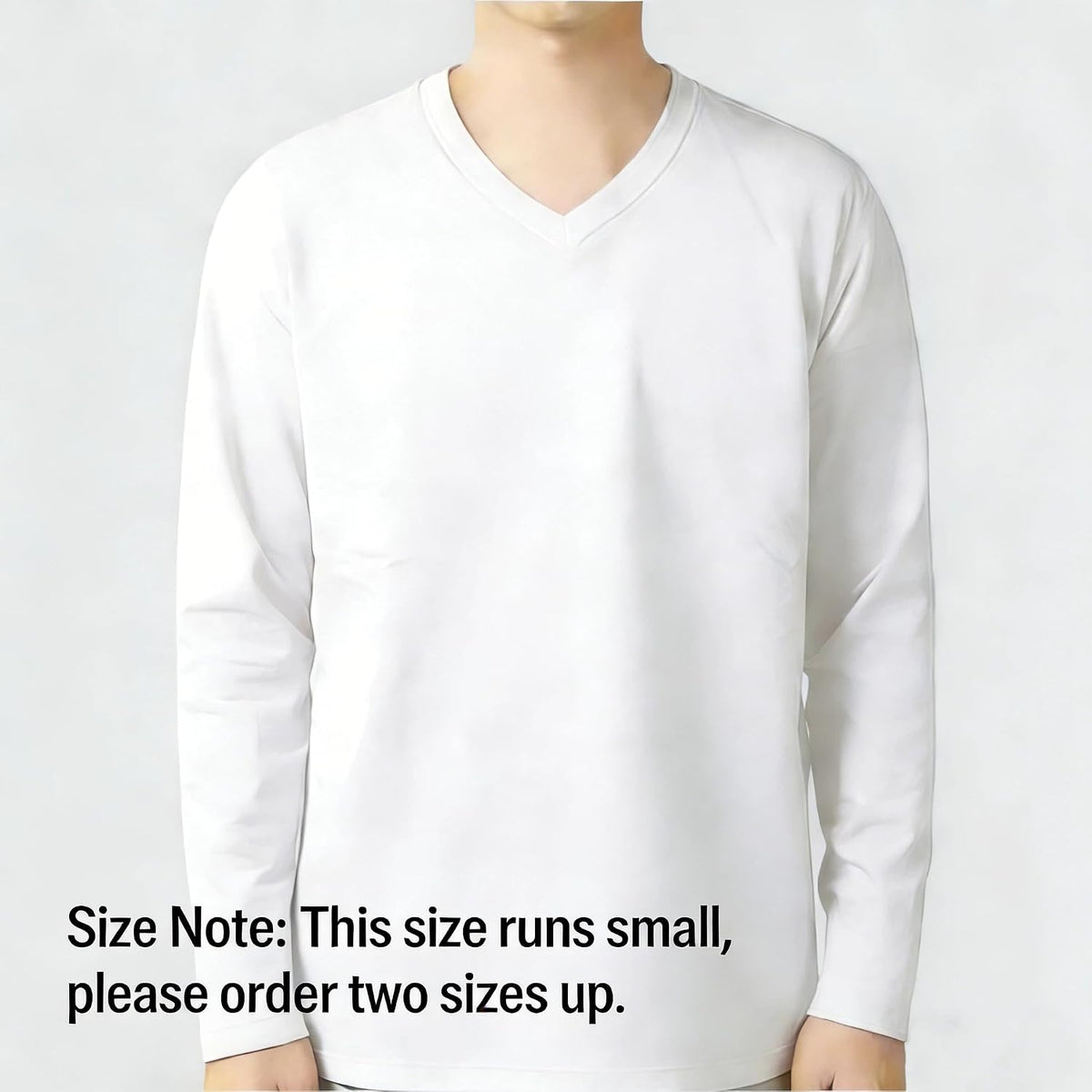 商品图片 2 | B0H1BJD97H | Mens Long Sleeve Tee Shirts, Soft Cotton V-Neck T-Shirt for Men, Thin Casual Long Sleeve Shirts for Men, Black/White/Gray