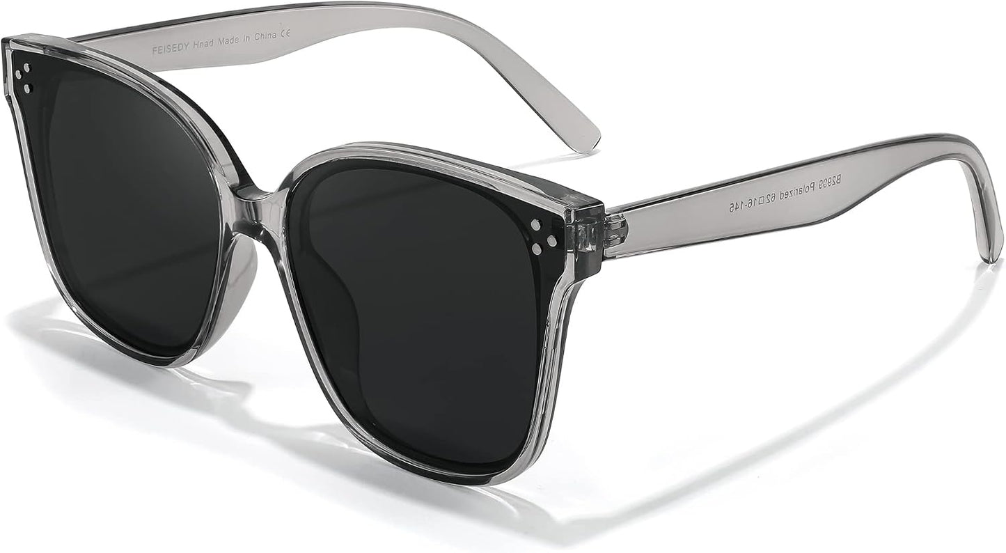 商品图片 24 | B0871BKMTN | FEISEDY Oversized Polarized Sunglasses - UV400 Protection, Square Fashion Sun Glasses for Outdoor & Daily B2600