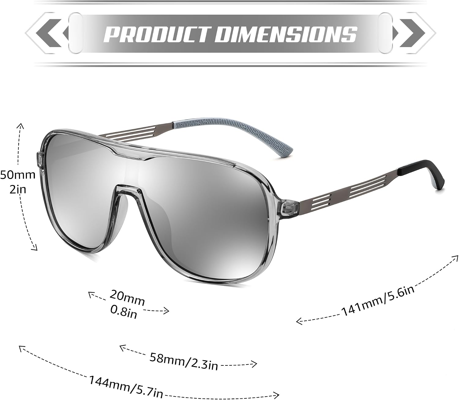 商品图片 27 | B0DSV55WLM | FEISEDY Polarized Sunglasses Men Women Mirrored One Piece Lens B0277