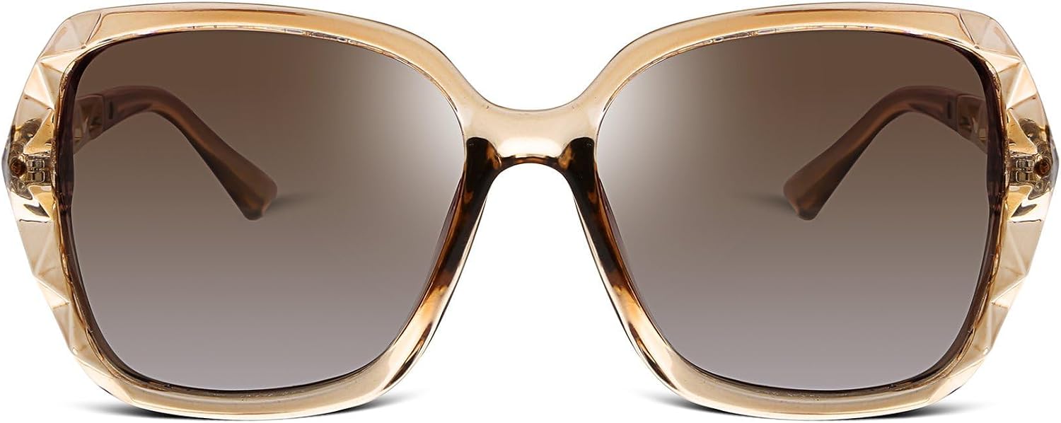 商品图片 109 | B079GT4RXH | FEISEDY Polarized Women Square Sunglasses Sparkling Composite Shiny Frame B2289