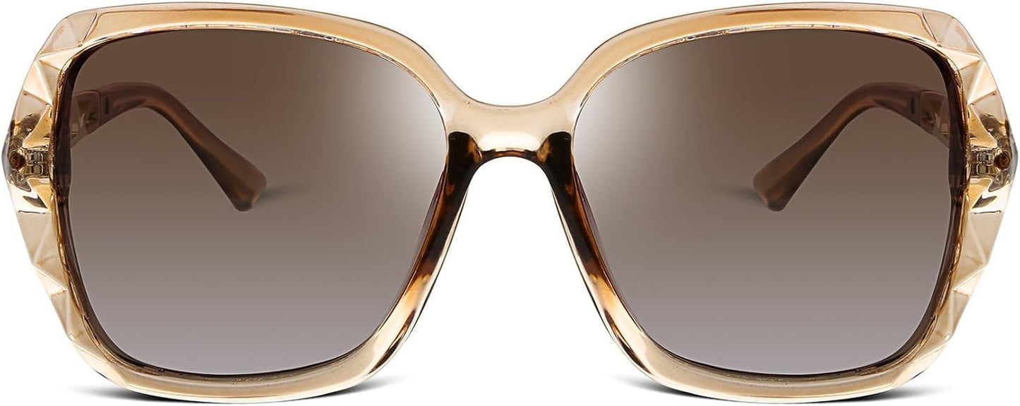 商品图片 109 | B079GT4RXH | FEISEDY Polarized Women Square Sunglasses Sparkling Composite Shiny Frame B2289
