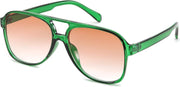 Green Frame - Gradient Red Lens / 60 Millimeters | B0D634KLM9 | FEISEDY Vintage Retro 70s Plastic Aviator Sunglasses Women Men Classic Large Squared Frame B2751
