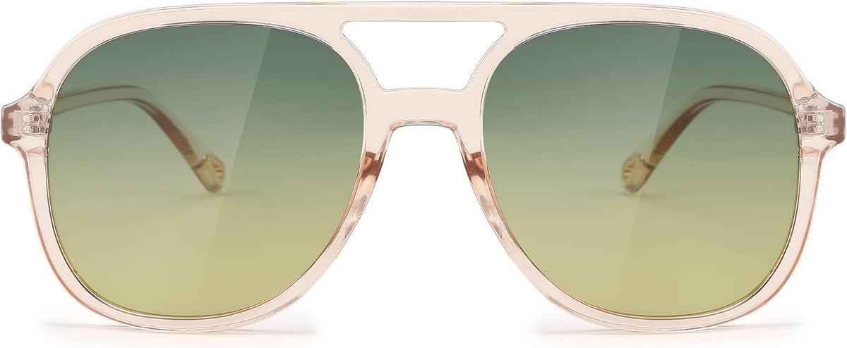 005 Transparent Pink - Blue Tea / 56 Millimeters | B0C27SJ515 | FEISEDY Retro Aviator Sunglasses Women Men Classic Square Shades Trendy Sun Glasses UV400 Protection B2394