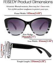 ÉÌƷͼƬ 96 | B07M9V125F | FEISEDY Polarized Vintage Sunglasses American Womens Square Jackie O Cat Eye Sunglasses B2451