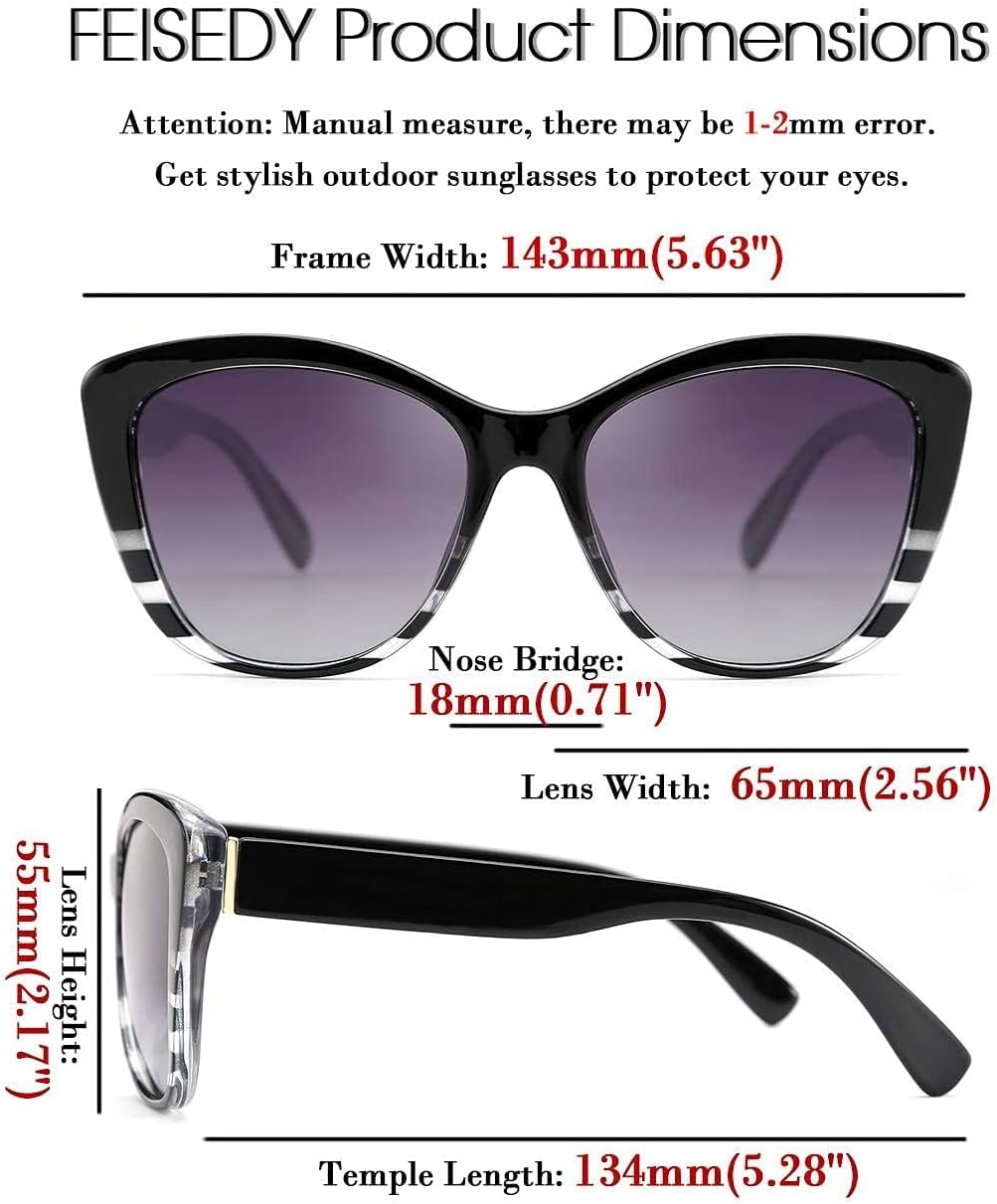 ÉÌƷͼƬ 96 | B07M9V125F | FEISEDY Polarized Vintage Sunglasses American Womens Square Jackie O Cat Eye Sunglasses B2451
