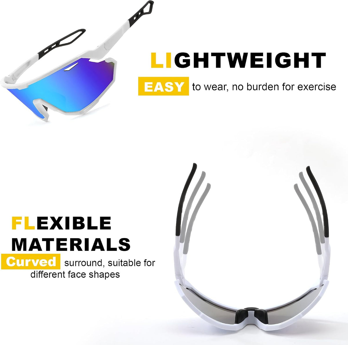ÉÌƷͼƬ 33 | B0CNGK88DC | FEISEDY Sport Sunglasses for Men Women, Cycling Glasses with UV Protection, for Baseball, Ski, Runing, Golf B0082