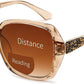 Champagne / 2.0 x | B0GSW77TBL | FEISEDY Oversized Butterfly Bifocal Sunglasses Reader for Women B0353