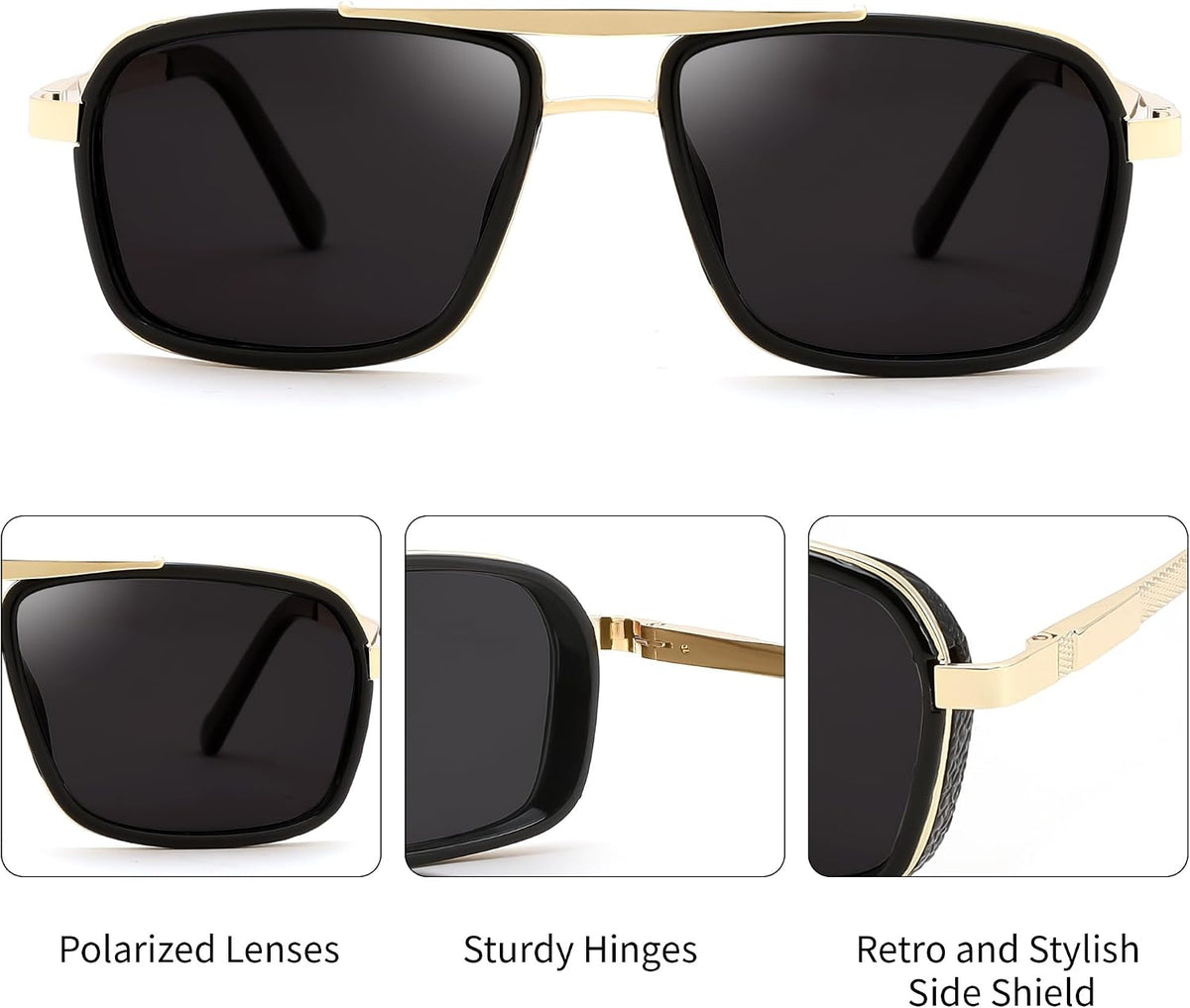 ÉÌƷͼƬ 5 | B0FDKZNCG9 | FEISEDY Retro Aviator Polarized Sunglasses For Women Men 70s Trendy B0292