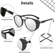 ÉÌƷͼƬ 41 | B0B6HWK6X1 | FEISEDY Classic Steampunk Sunglasses for Men Women Retro Round Gothic Shades Eyewear UV400 Protection B2957